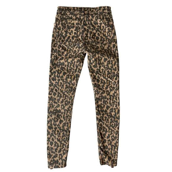 Zara Woman Premium Brown Leopard Print With Velvet Side Stripe Skinny Jeans Size - Picture 7 of 12